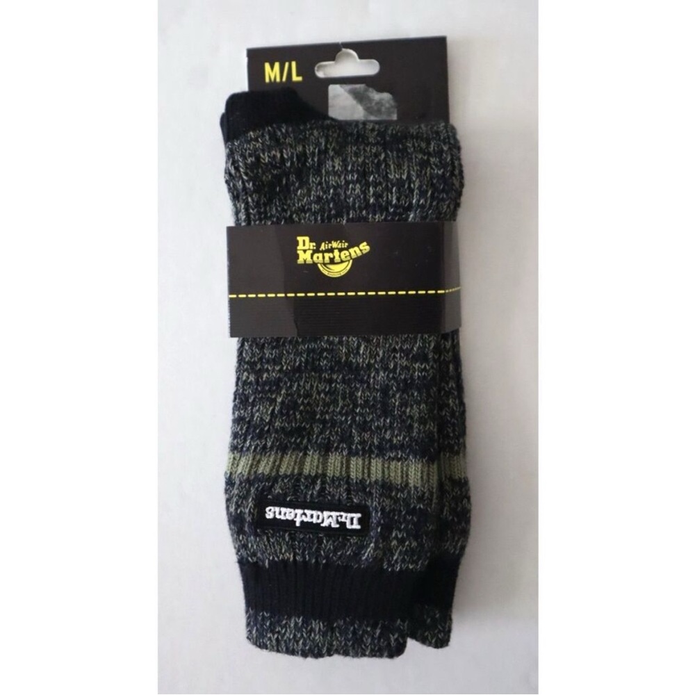 NWT Dr Martens Men's Sz M/L Black Cotton Blend Marl Crew Socks
